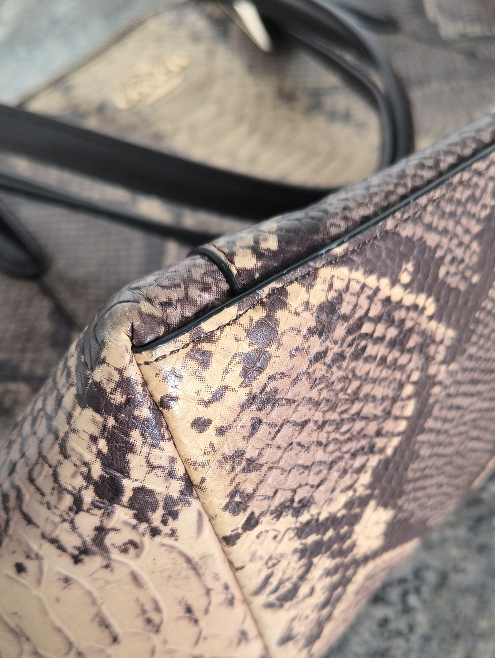 Authentic Coach Ava Python Embossed Leather Tote - Picture 12 of 14